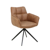 Chaise de salle à manger Léon - Microfibre Cognac